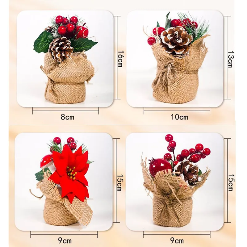 Искусственные цветы листья ягоды Падуба сосновая шишка украшения для