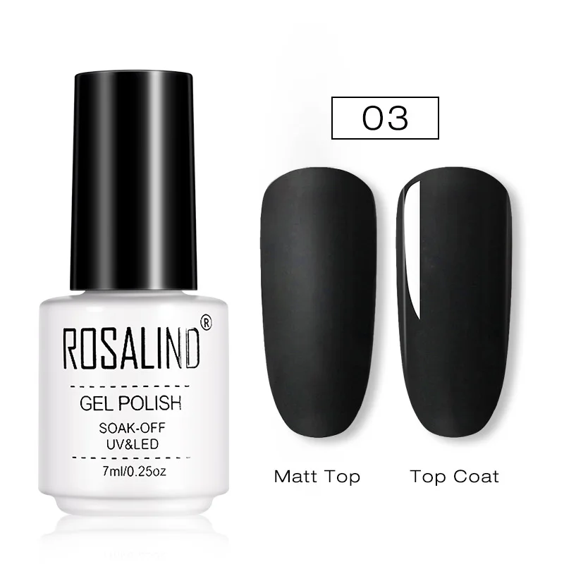 RC03 ROSALIND матовый Гель-лак для ногтей, УФ светодиодный, лампа для маникюра, для ногтей, полуперманентный, 7 мл, Гель-лак, Базовое покрытие - Цвет: RC03