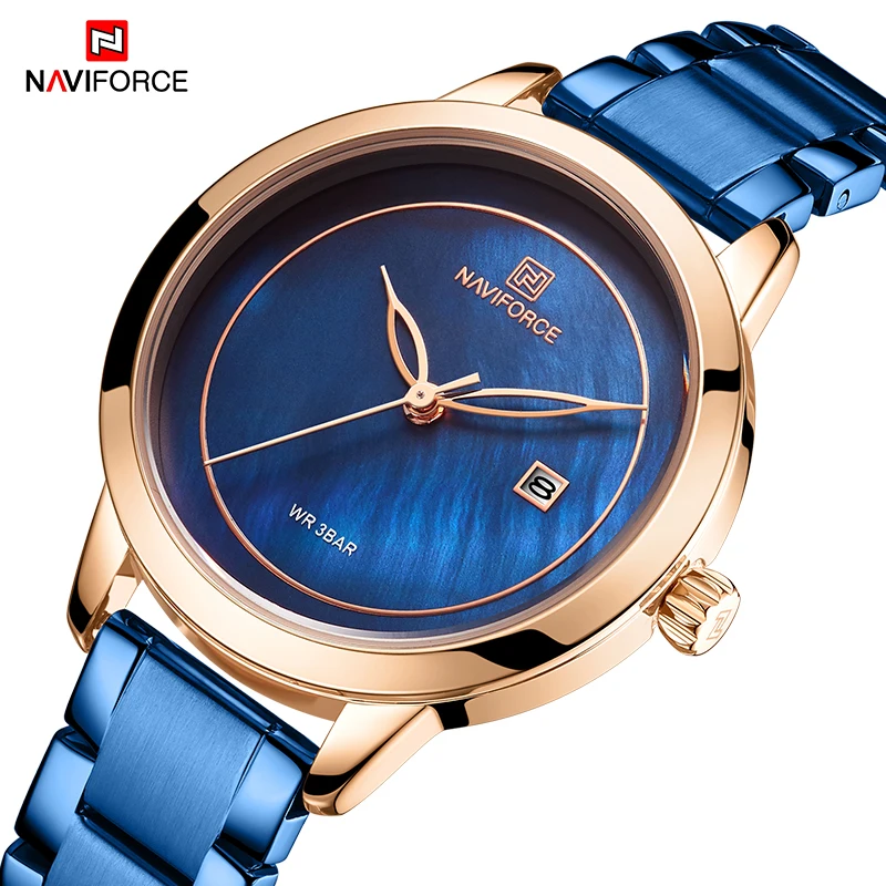 Часы наручные NAVIFORCE женские кварцевые брендовые Роскошные модные повседневные