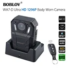 Портативная мини-камера BOBLOV, нательная полицейская камера HD 1296P, видеорегистратор с дистанционным управлением, полицейская камера с зарядной док-станцией