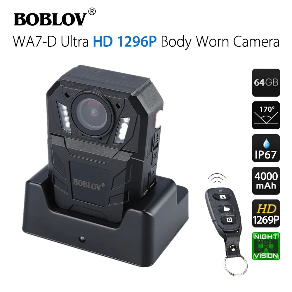 BOBLOV WA7 D тела носится мини Камера полиции HD 1296P беспроводные видеорегистратор