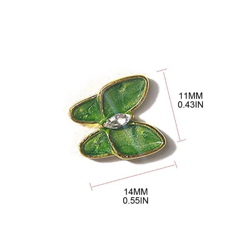 

Q1QD 12pcs 3D Butterfly Design Nail Art Charms Glass Alloy Nails Decals Decoration for Women Girls DIY Tool