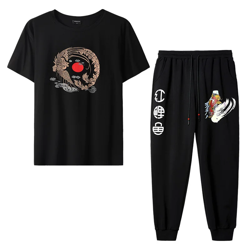 

1081 + k058 thin summer men's suit short sleeve T-shirt loose enlarged men's slim casual sportswear