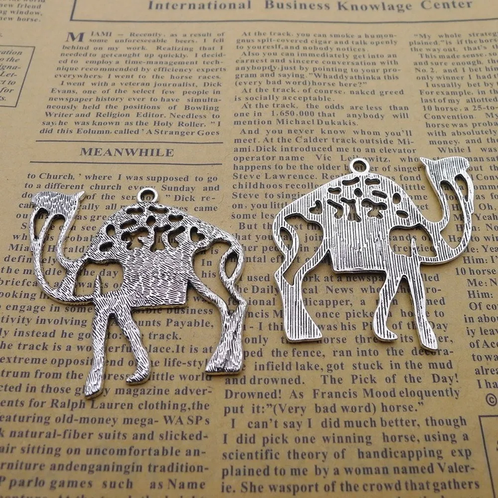 

25pcs Camel Charms 50mm x 60mm DIY Jewelry Making Pendant Antique Silver Color