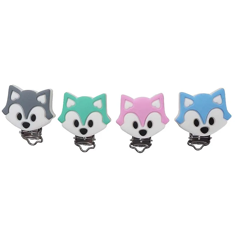 Chenkai-mordedor de zorro de silicona sin BPA para beb&eacute;, chupete de Animal para beb&eacute;, juguete sensorial, accesorios de regalo, 5 piezas-1