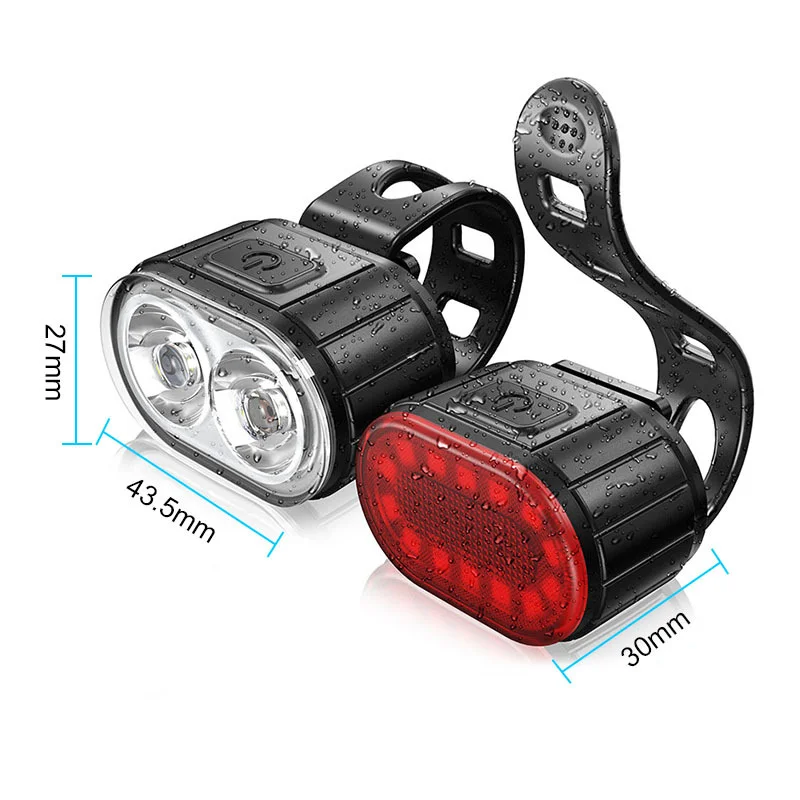 2021 LED Bicycle Lights Set USB Rearchargeable Bike Front Rear Light MTB 4 Modes Headlight + 6 Taillight Cycling | Спорт и