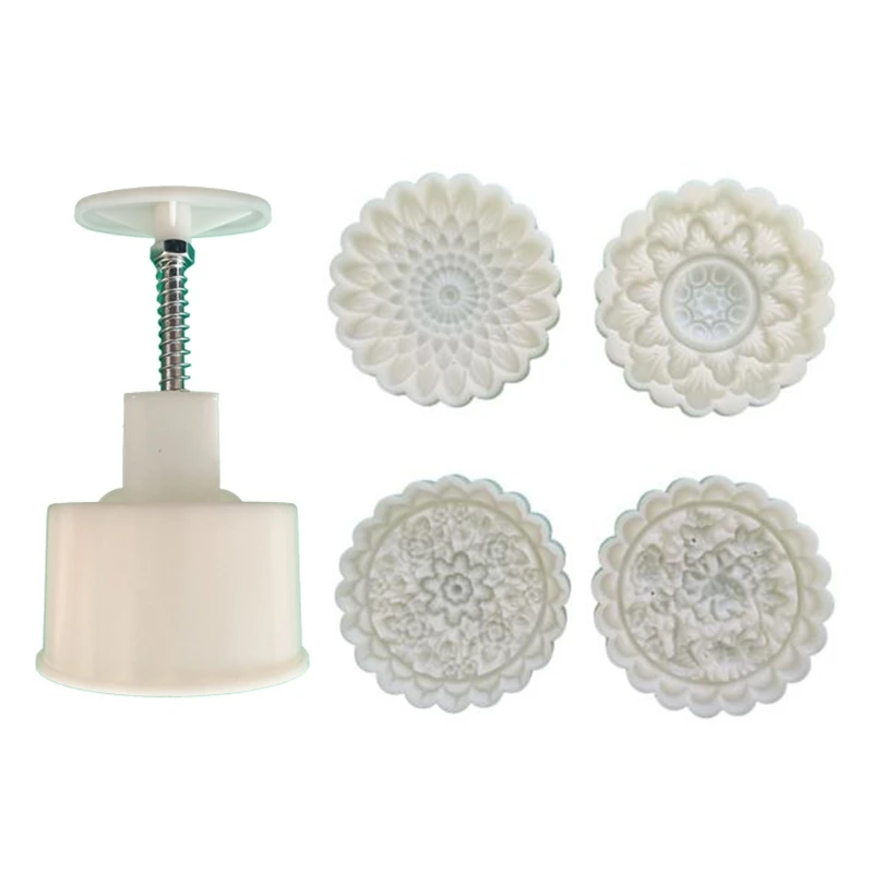 

Plastic Mooncake Mold 150g Flower Stamp Cookie Cutter Mould DIY Baking Accessories Mid-Autumn Festival Kitchen Gadgets