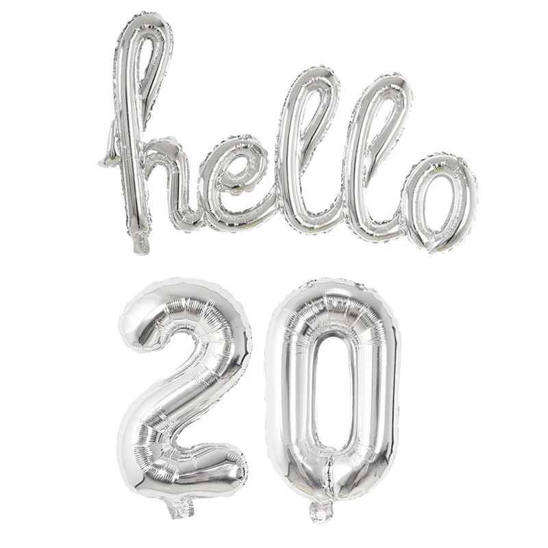 

Rose Gold Hello 30 Foil Balloons Baby Shower 10/18/20/21/25th 30th birthday party Decor 15 40 number Balls Inflatable Air Globos