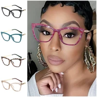 modern anti blue glasses women retro optical eyeglass cat eye spectacles personality temples eyewear