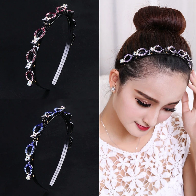 

Unisex Multi-layers Hollow Braided Hair Band Hoop Clip Headband Bangs Fixed Clip Hairpin Headdress Hair Accessories for Gilrs