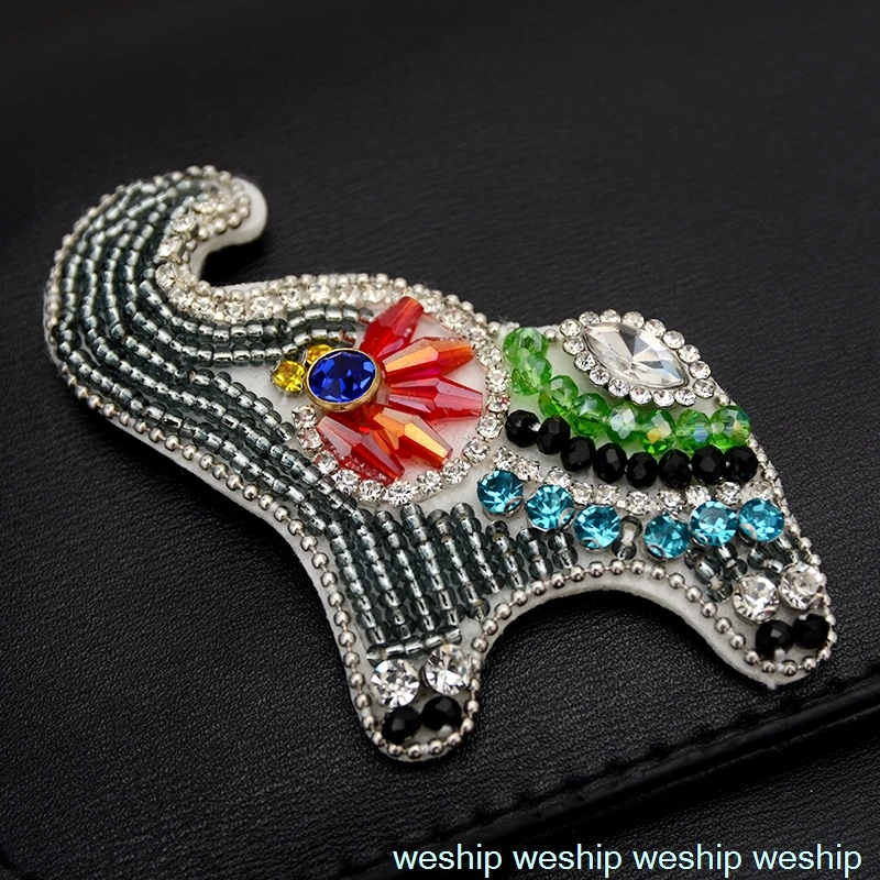 3D блестки ручной работы вышитая бисером Слоновая аппликация для