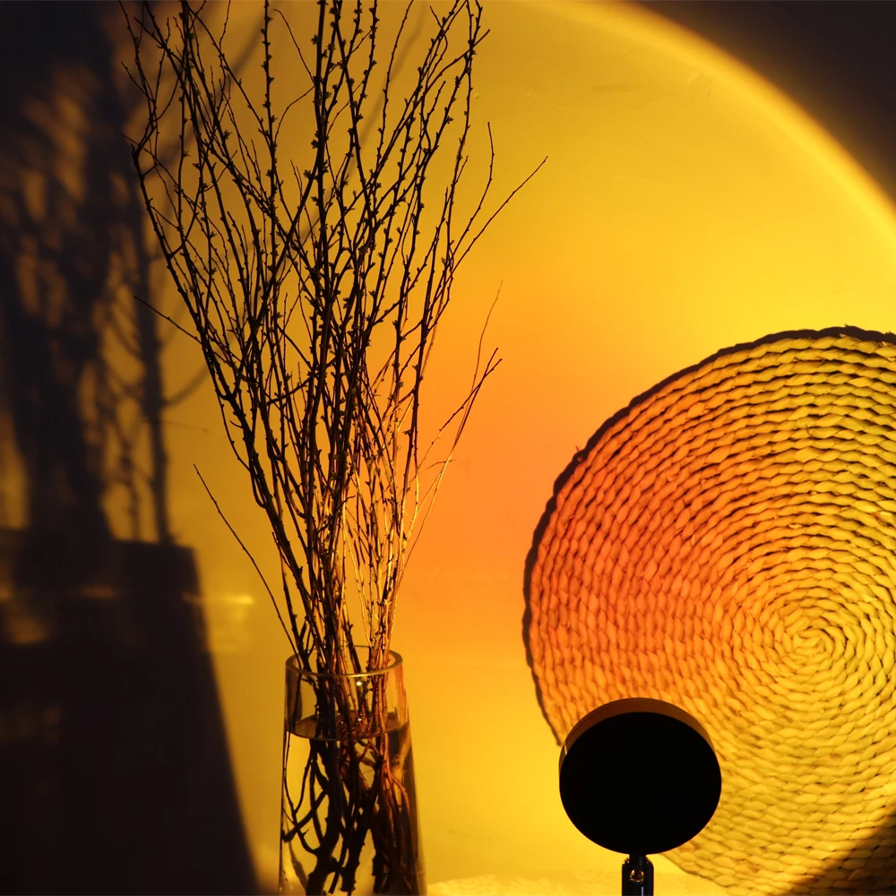 

USB Led Night Light Rainbow Sunset Red Projector Lamp for Home Coffe shop Background Wall Decoration Atmosphere Table Lamp Light