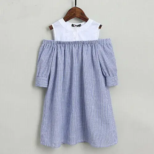 Летние Семейные комплекты повседневные платья в полоску для мамы и дочки|Детские