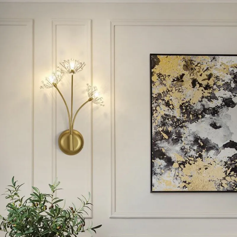 Современная светодиодная Хрустальная настенная лампа для гостиной столовой