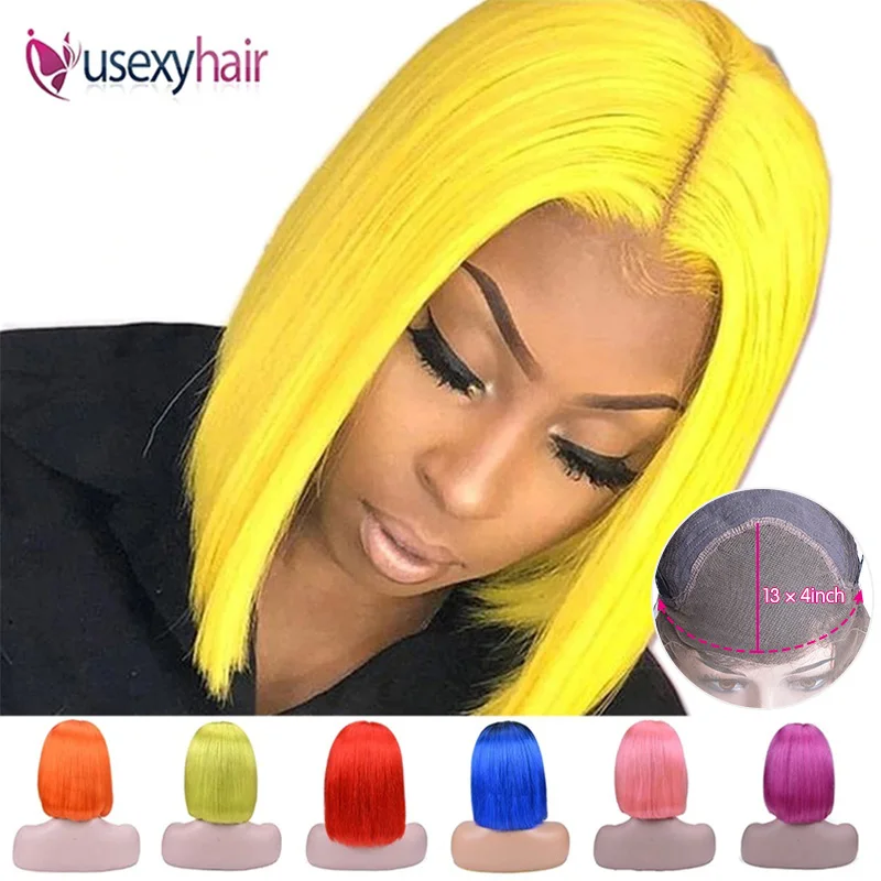 Парик из 613 прямых человеческих волос 13x4 с тупым окантовкой со светлыми волосами