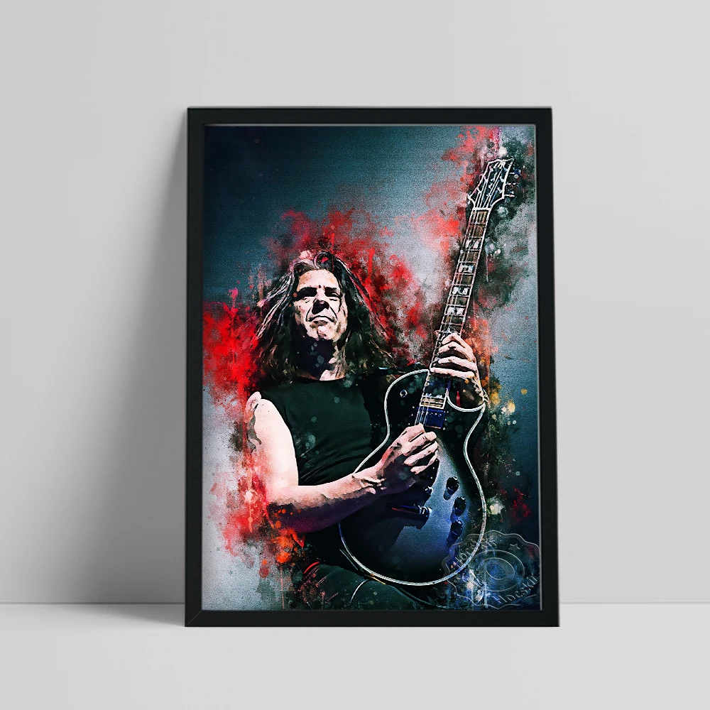 

Alex Skolnick Fans Collect Poster, Guitarist Colored Drawing Art Prints, Vintage Art Figure Portraiture Wall Picture Home Decor