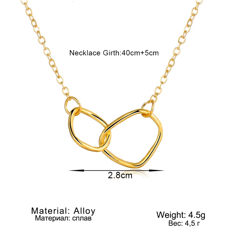 

FAMSHIN 2021 New Necklace For Women Gold Color Chain Circles Choker Korean Fashion Jewelry Vintage Accessories Mothers Day Gift