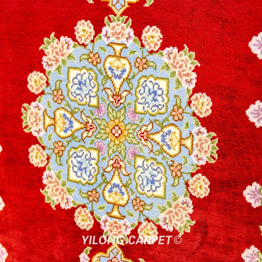YILONG 2 'x 3' Шелковые восточные ковры и шелковые изысканные красные ручной работы