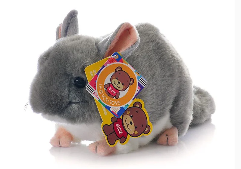Grey Chinchilla " /18 см реалистичные кошки собаки корова Шнауцер плюшевые игрушки, забавные реалистичные Реальная жизнь диких животных Ежик мягкие игрушки подарки для детей - Цвет: Grey Chinchilla