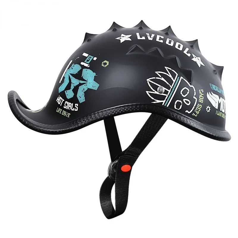 

Retro Motorcycle Helmet Up-tail Swallowtail Horn Men Summer Capacete Para Moto Classic Casco Moto Scorpion Helmet Cascos Lcool