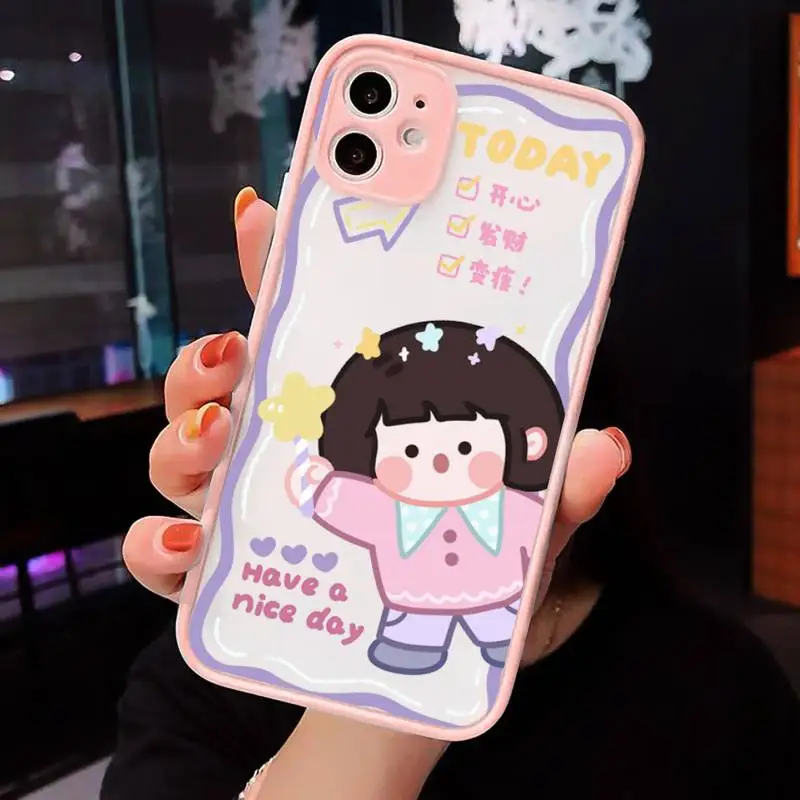 

Cute anime girl snacks Phone Case matte transparent For iphone 7 8 11 12 plus mini x xs xr pro max cover