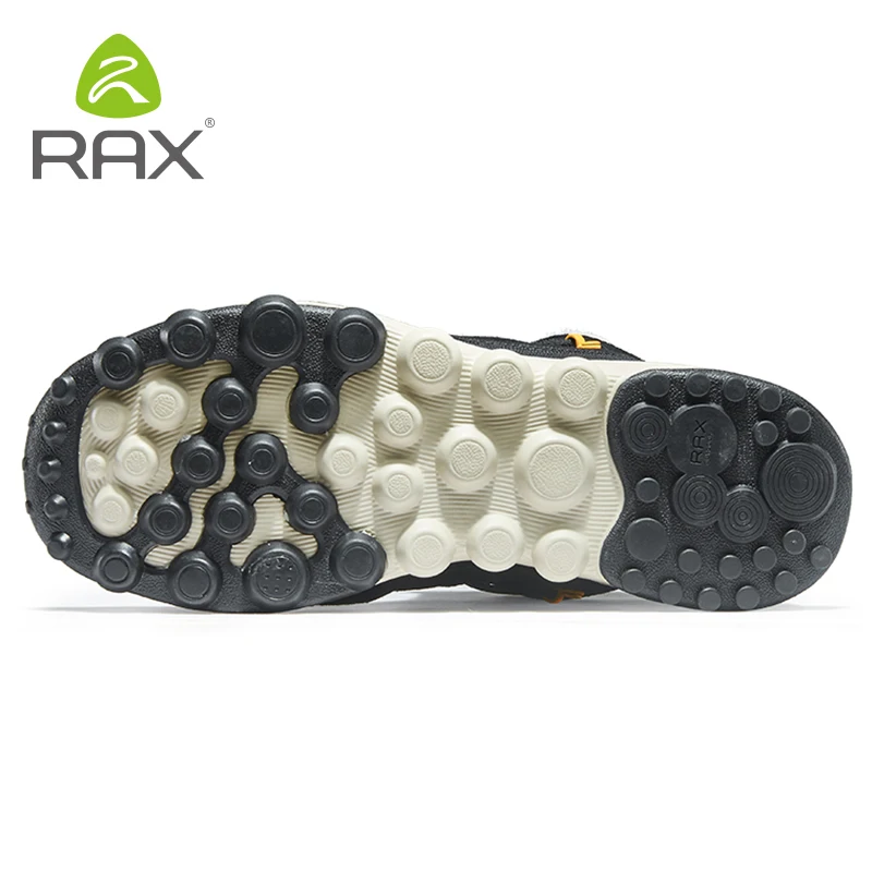 RAX Men's Hiking Shoes Latest Snowboot Anti-slip Boot Plush Lining  Mid-high Classic Style Hiking Boots for Professional Men
