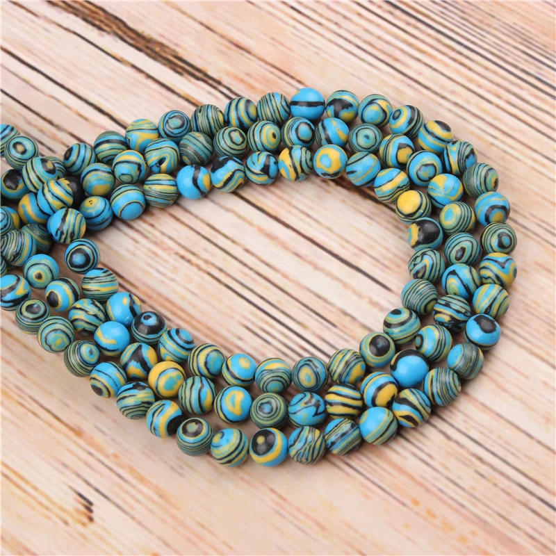 

Wholesale Blue Malachite 4/6/8/10/12mm Natural Loose Beads Round Jewelry Bracelet Necklace DIY Production