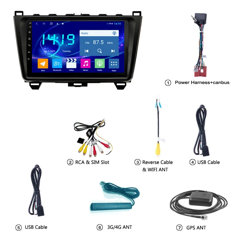 

Android 10.0 Car Radio Multimedia Video Player For Mazda 6 2007 2008 - 2015 Navigation GPS 2din DVD RDS Carplay