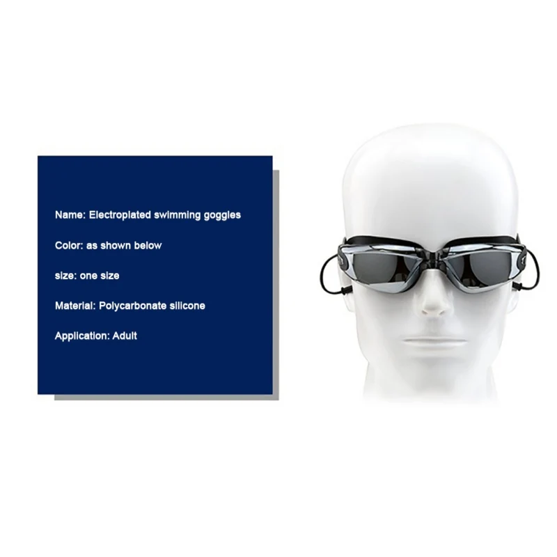 

Swimming Goggles Caps Set Large Swim Hat Men Diving Glasses Silicone Anti-fog UV Adult Swimming Sports Goggles Set