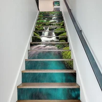 rainforest waterfall staircase sticker for to the second floor decorative house stairs art decals peel stick vinyl wallpaper