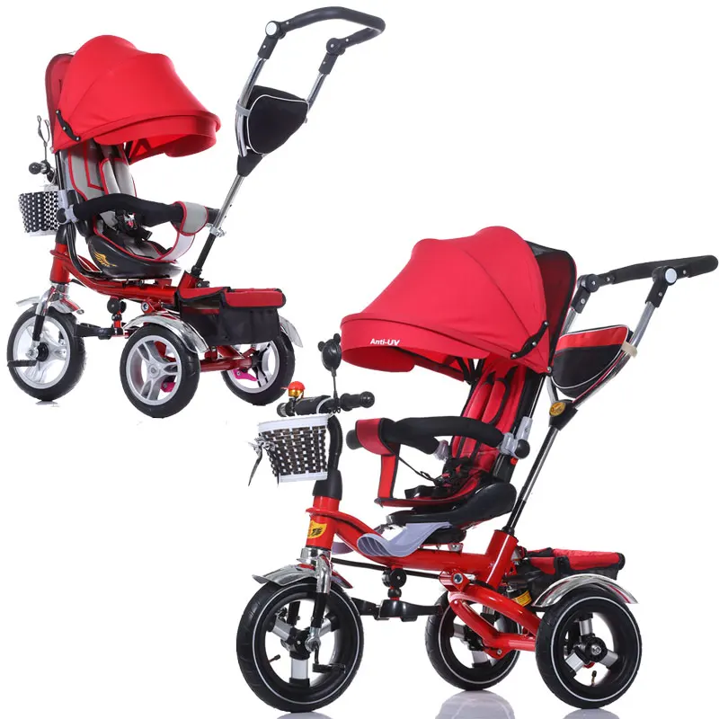 3 In 1 Foldable Children Tricycle Bike Baby Carriage Trolley Baby Stroller Pram Pushchair Three Wheels Folding Baby Buggies