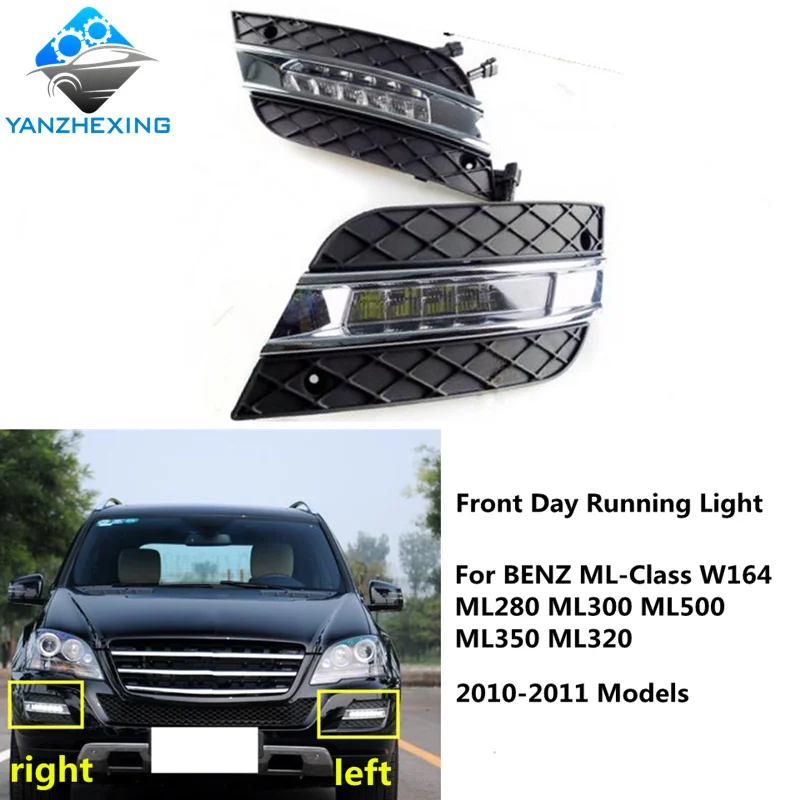 1 пара светодиодных дневных ходовых огней DRL для Mercedes BENZ ML Class 2010 2011 W164 ML280 ML300 ML500 ML350
