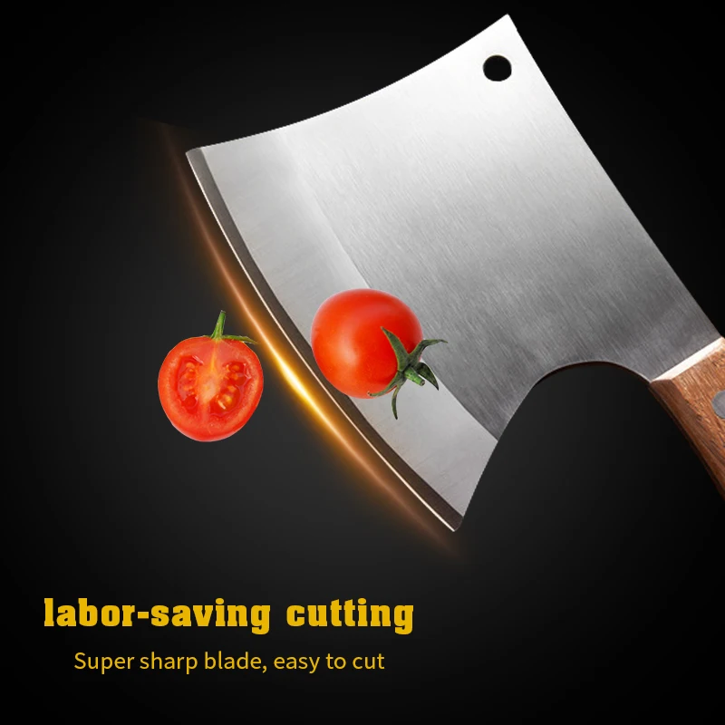 

Kitchen Knife 26.5cm Heavy Duty Chop Bone Knife Butcher Knives Wood Handle 5CR15 Stainless Steel