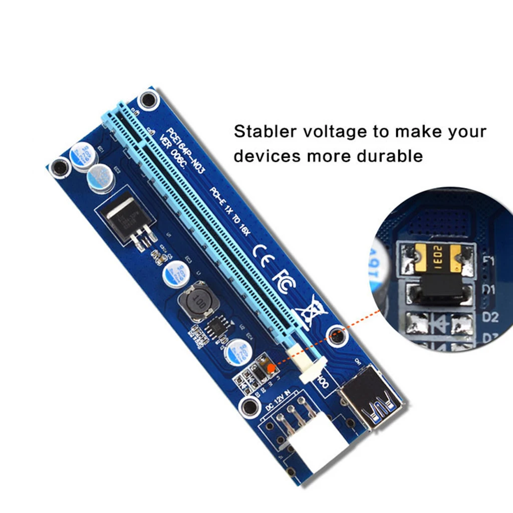 60 см ноутбук PCI-E PCI-e Riser Экспресс 1x до 16x USB3.0 USB 6Pin графическая карта расширения