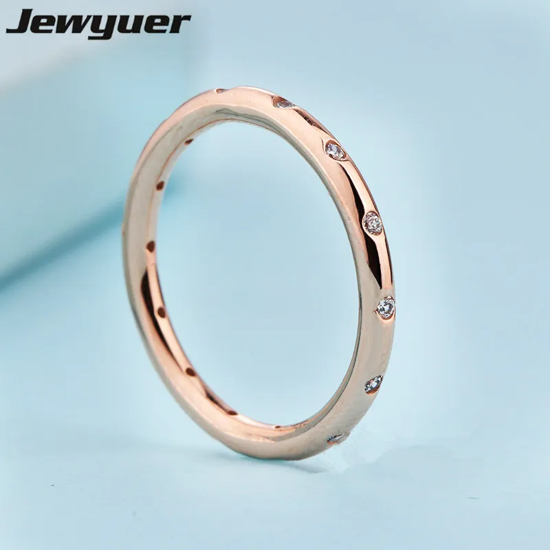 rose gold plated Autumn Droplets Ring 925 sterling silver wedding Rings for women men love anillos fine jewelry Memnon wholesale RIP417 - Цвет камня: rose gold plated
