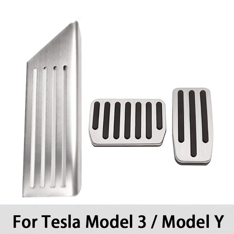 

For Tesla Model 3 Y 2017-2021 Accessories Model 3 Aluminum Alloy Accelerator Brake Rest Pedal Car Foot Pedal Pads Covers Three