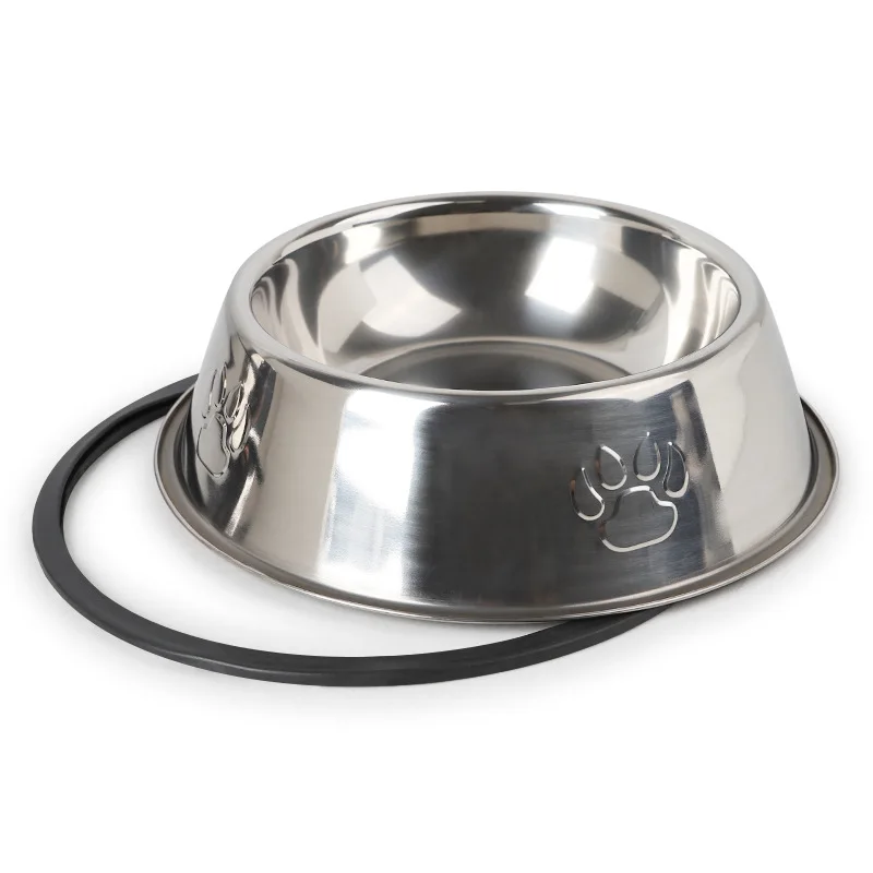 

6 Sizes Dog Cat Bowls Stainless Steel Travel Footprint Feeding Feeder Water Bowl For Pet Dog Cats Puppy Outdoor Food Dish 2021