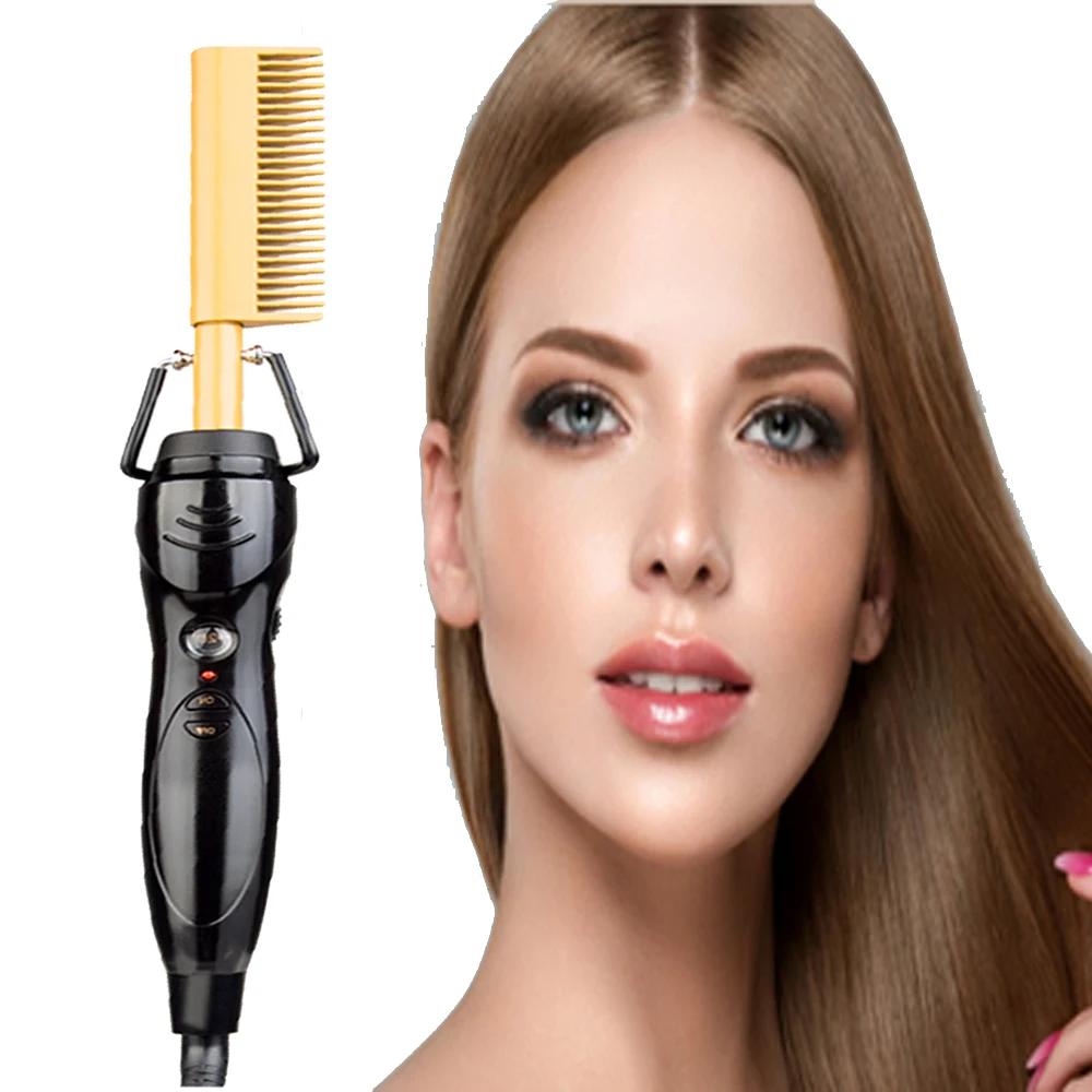 Выпрямитель для волос горячий нагрев расческа Гладкий Утюг выпрямление щетка