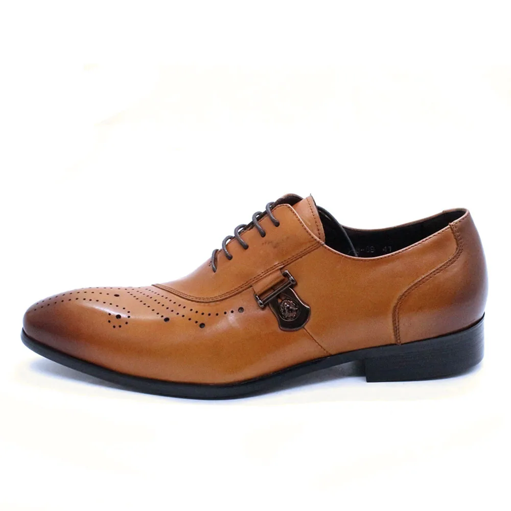

Size 7-12 Mens Oxford Shoes Genuine Leather Luxury Men Dress Shoes Formal Business Lace-up Leather New Brogue Shoes for Men