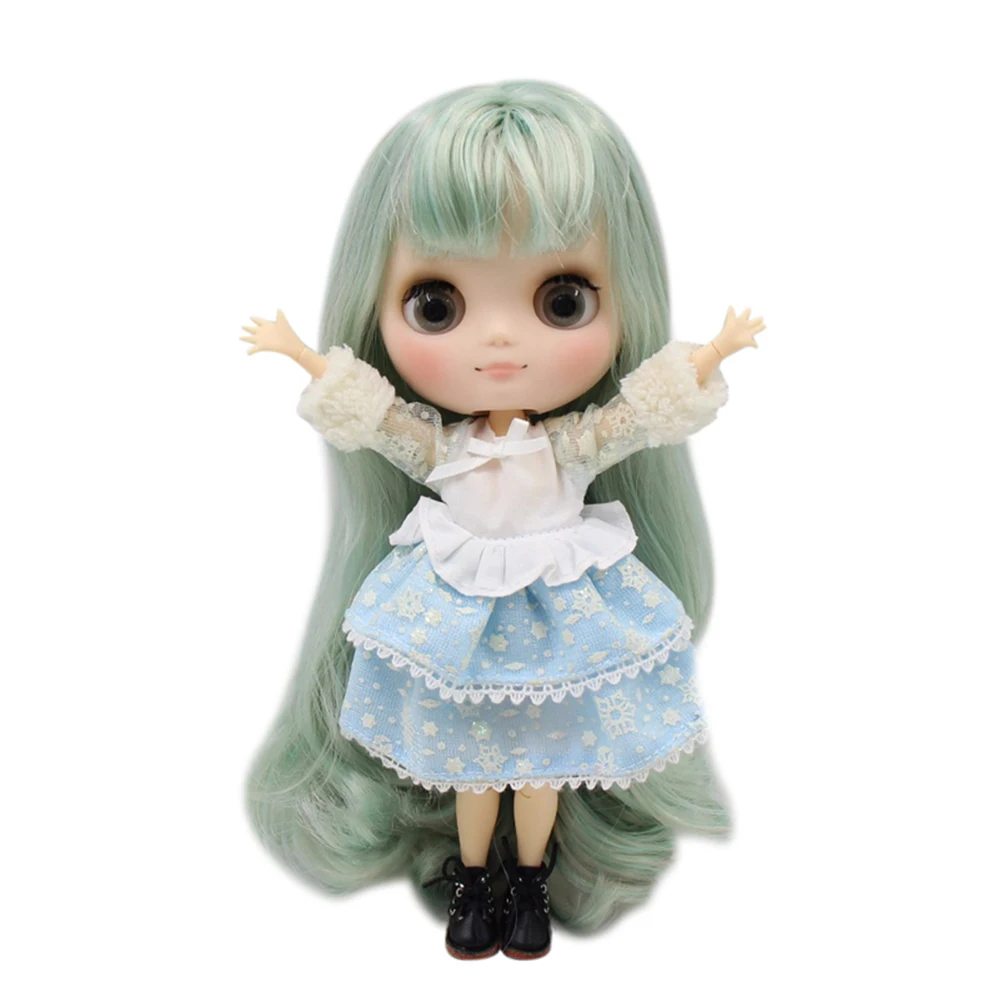 Кукла blyth Middie зеленая Смешанная седые волосы шарнирная кукла матовое лицо 1/8 20 см