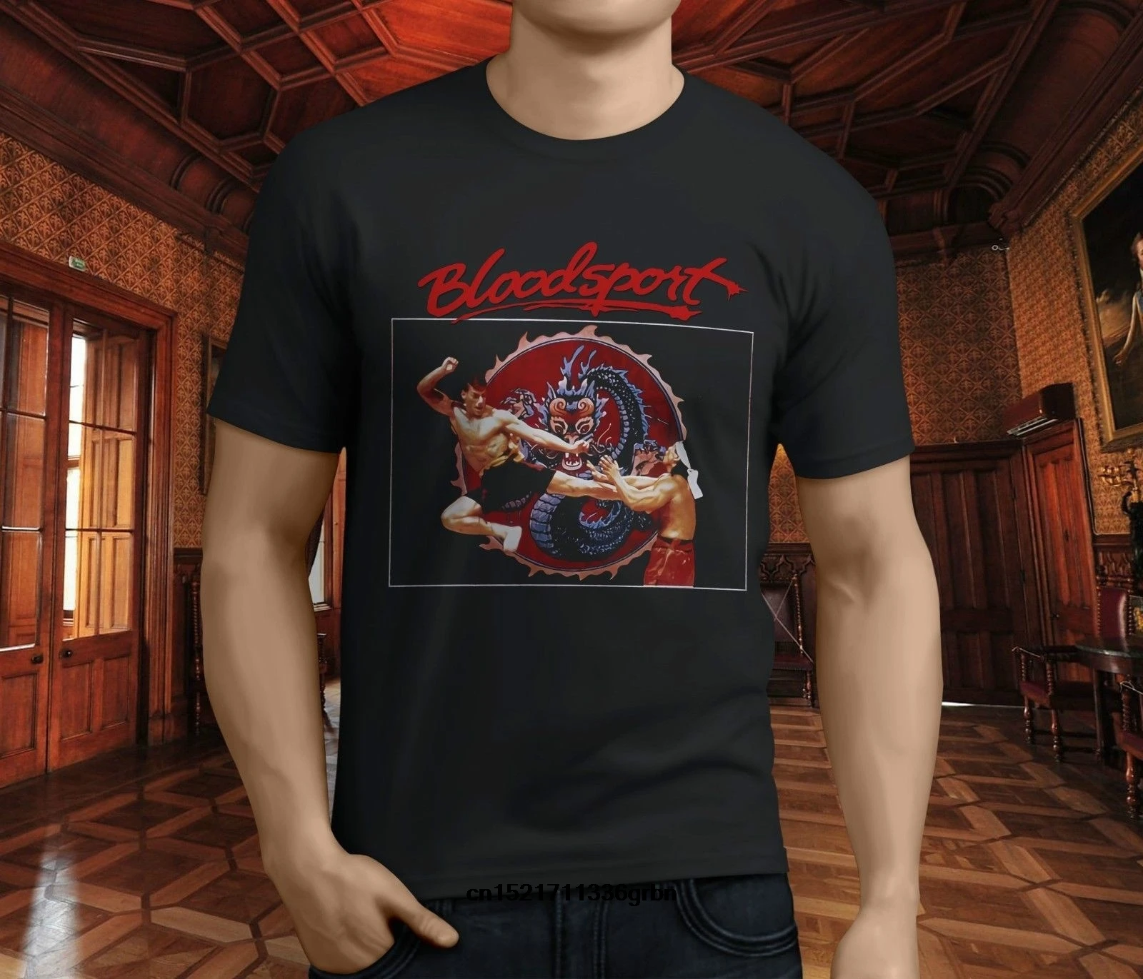 Мужская футболка Bloodsport Jean Claude Van Damme винтажные черные топы с круглым вырезом