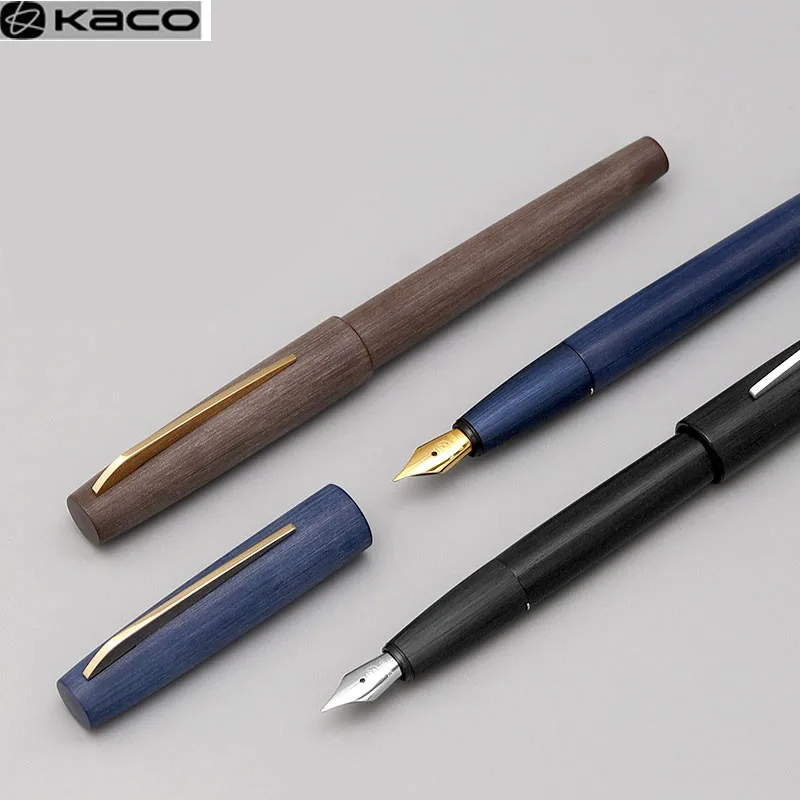 

Kaco Fountain Pen Kacogreen EF Hooded Nib Smooth Writing Exchangeable Ink Cartridge Classic Colorful Gift Set Package Stationery