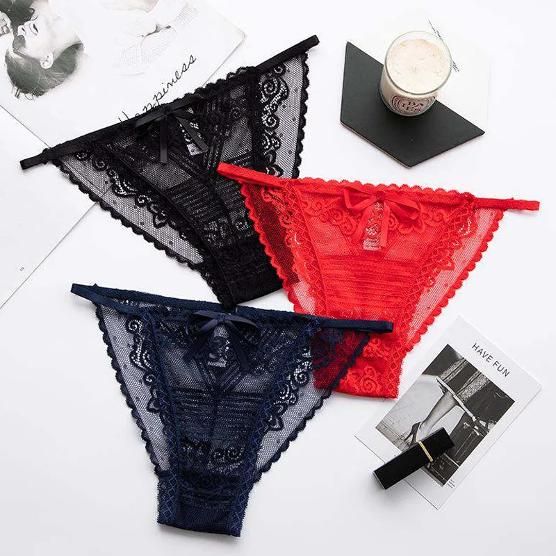 Сексуальные женские кружевные прозрачные сетчатые стринги трусики бесшовные