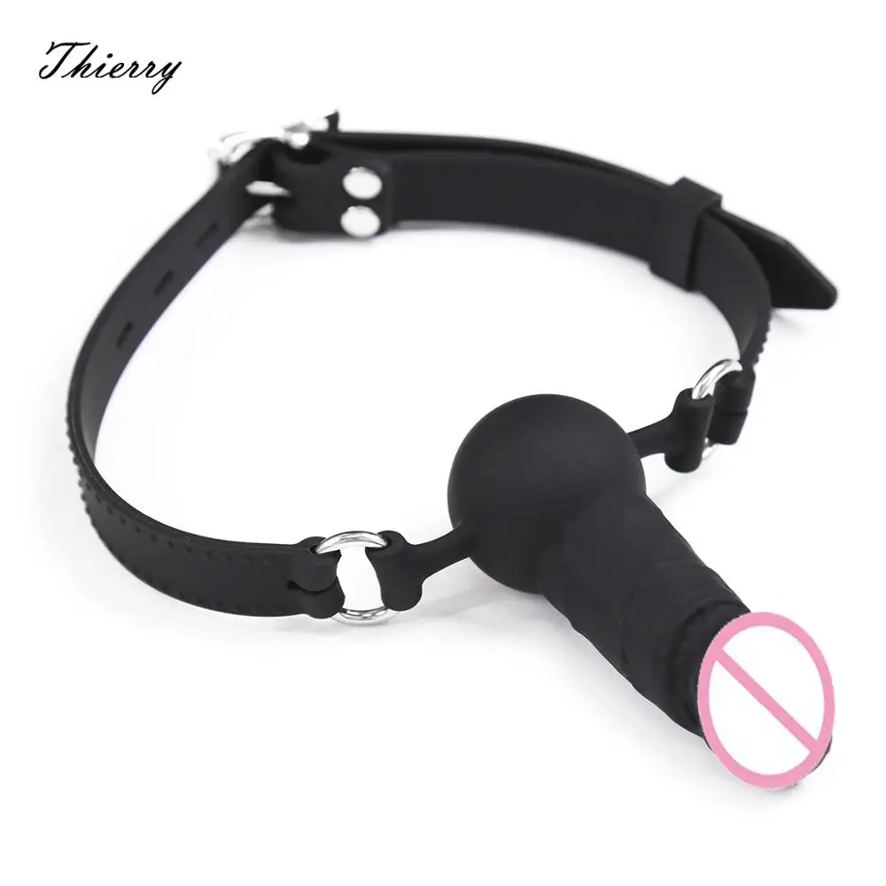 Силиконовый фаллоимитатор Тьерри кляп для рта пенис рабы секс-игрушки пар