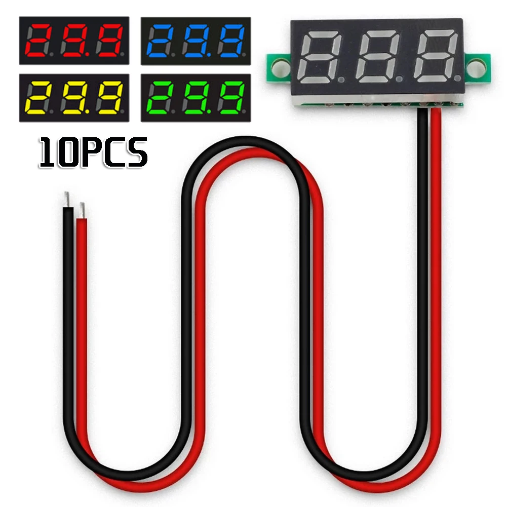 

10 Pcs 2.5v-30v 0.28 Inch Mini Led Panel 2 Wire Digital Voltmeter Voltage Tester