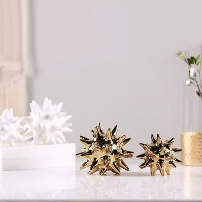 Творческий белого золота колючий шар морской еж украшения Керамика Европейский