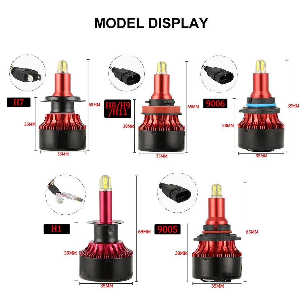 

Mini Four-side Illuminate LED H1 H4 H7 H11 9005 9006 CSP Chip Bulb Canbus Car Headlight 60W 18000LM 6500K 12V Led Fog Lamp Kit
