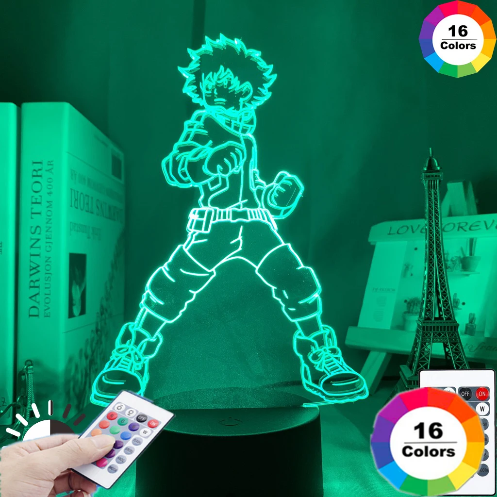 

3D Lamp Izuku Midoriya Figure Kids Bedroom Nightlight Led Touch Sensor Room Lighting Anime My Hero Academia Gift Led Night Light