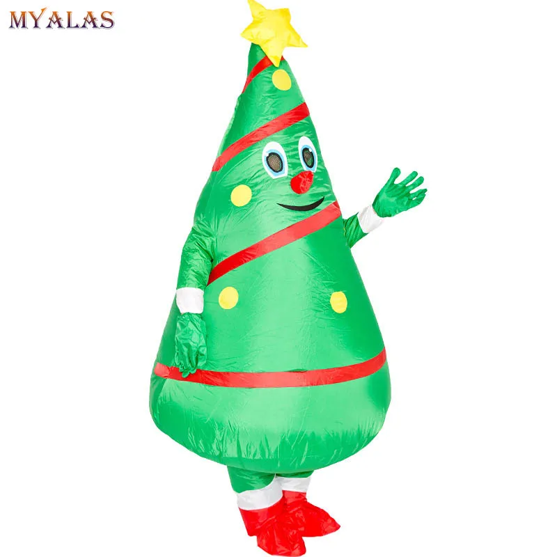 Рождественская ходячая елка надувной костюм Санта-Клаус Надувное платье