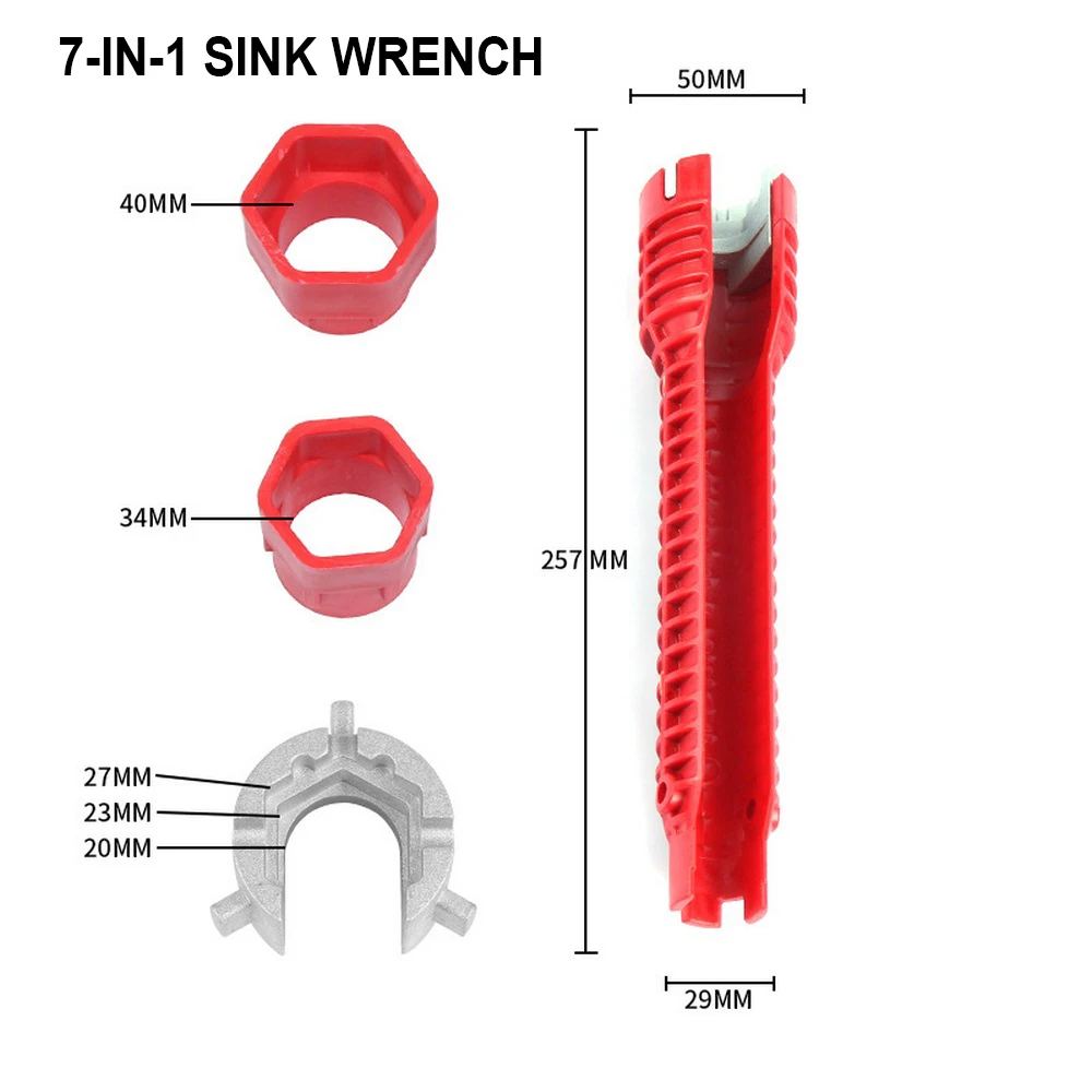 

Faucet Sink Installer 8 in 1 Multi-Purpose Wrench Plumbing Tool for Toilet Bowl Sink Bathroom Kitchen Repair Installation Tools